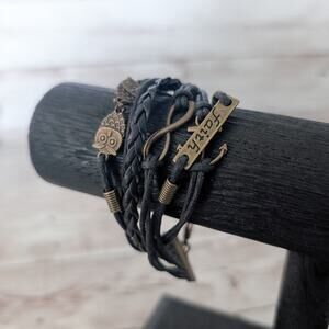 Black & Bronze - Faith, Owl, Infinity, Anchor Charms